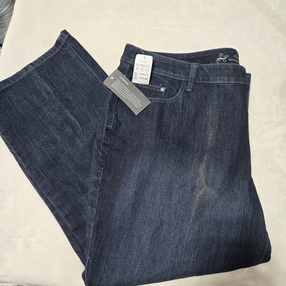 CJ Banks Dark Blue Barely Bootcut Women's Jeans 20W Petite